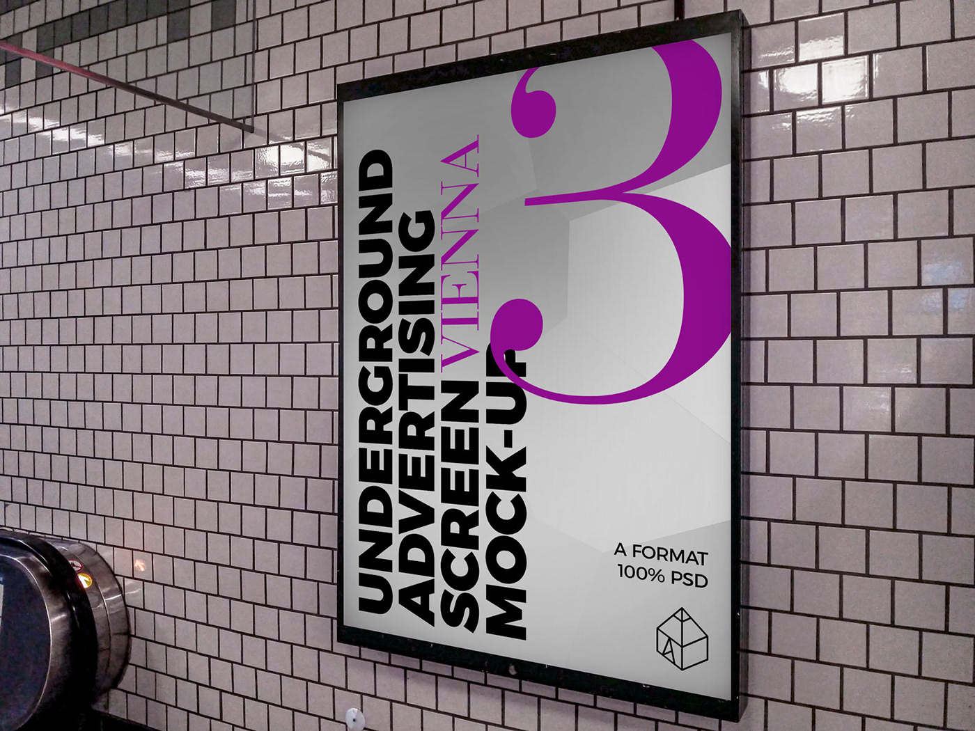 ad Advertising  metro mock-up Mockup poster screen STATION underground vienna