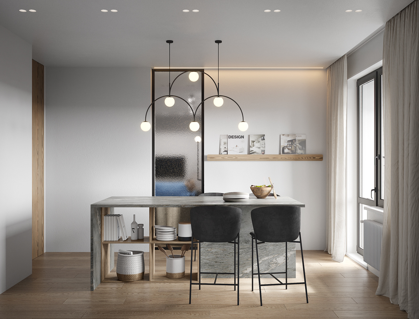 architecture design interior design  Moscow autodesk 3ds max Digital Art  modern corona renderer apartment grand deluxe