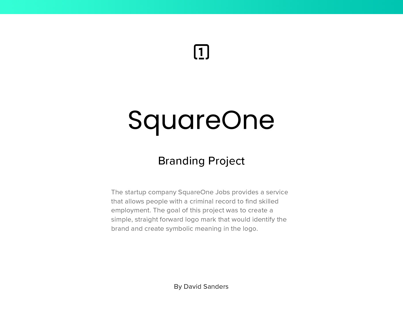 squareone branding  design teal logo