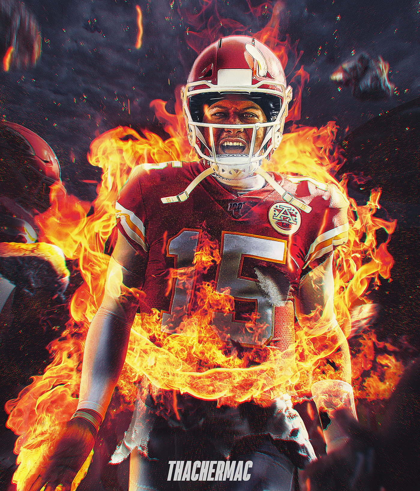 nfl sports football sport design fire red photoshop manipulation