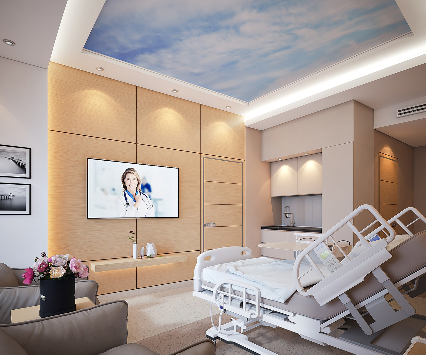 CGI Hospital Suite modern interior design