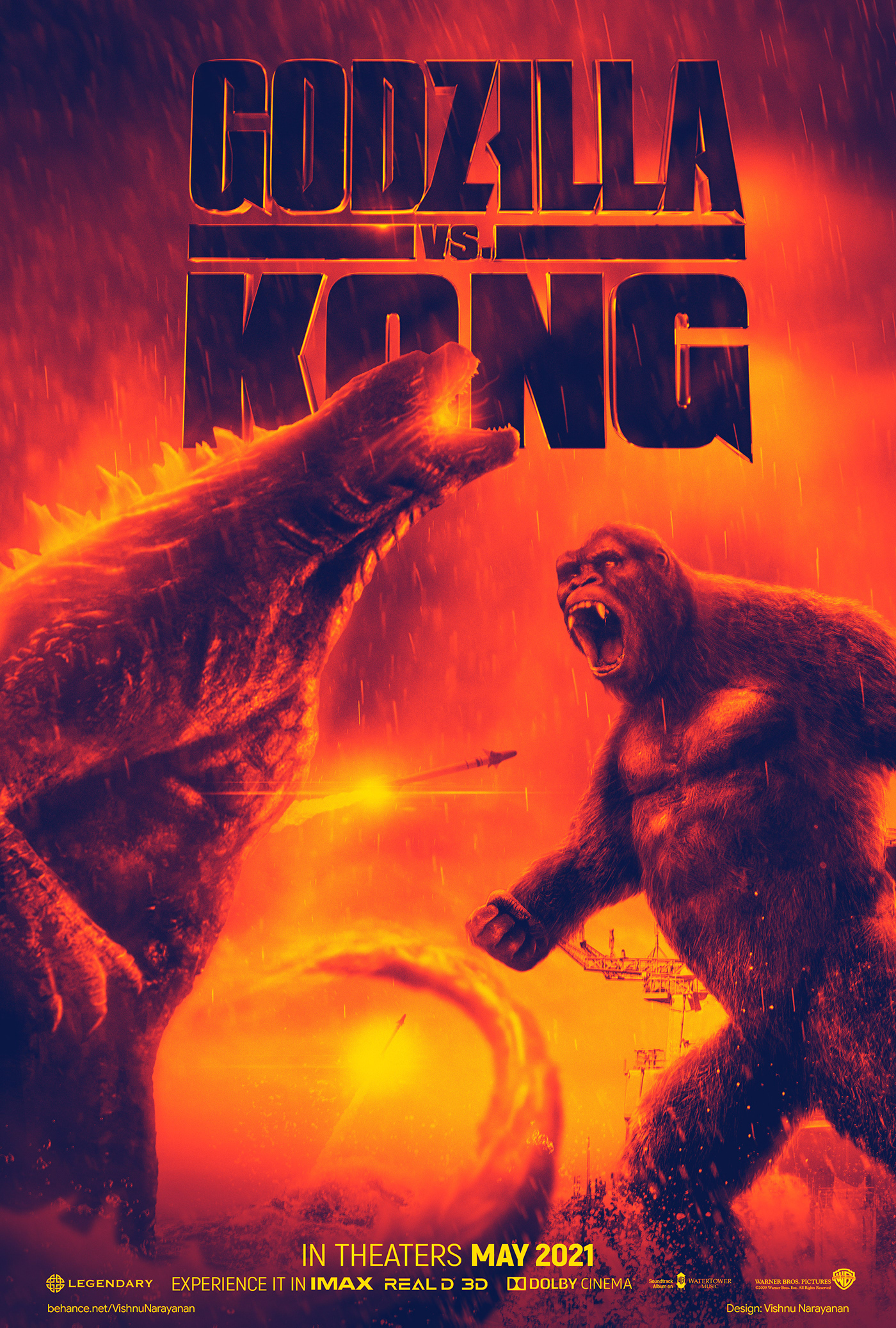 concept Film   godzilla hollywood key art King Kong movie poster publicity design
