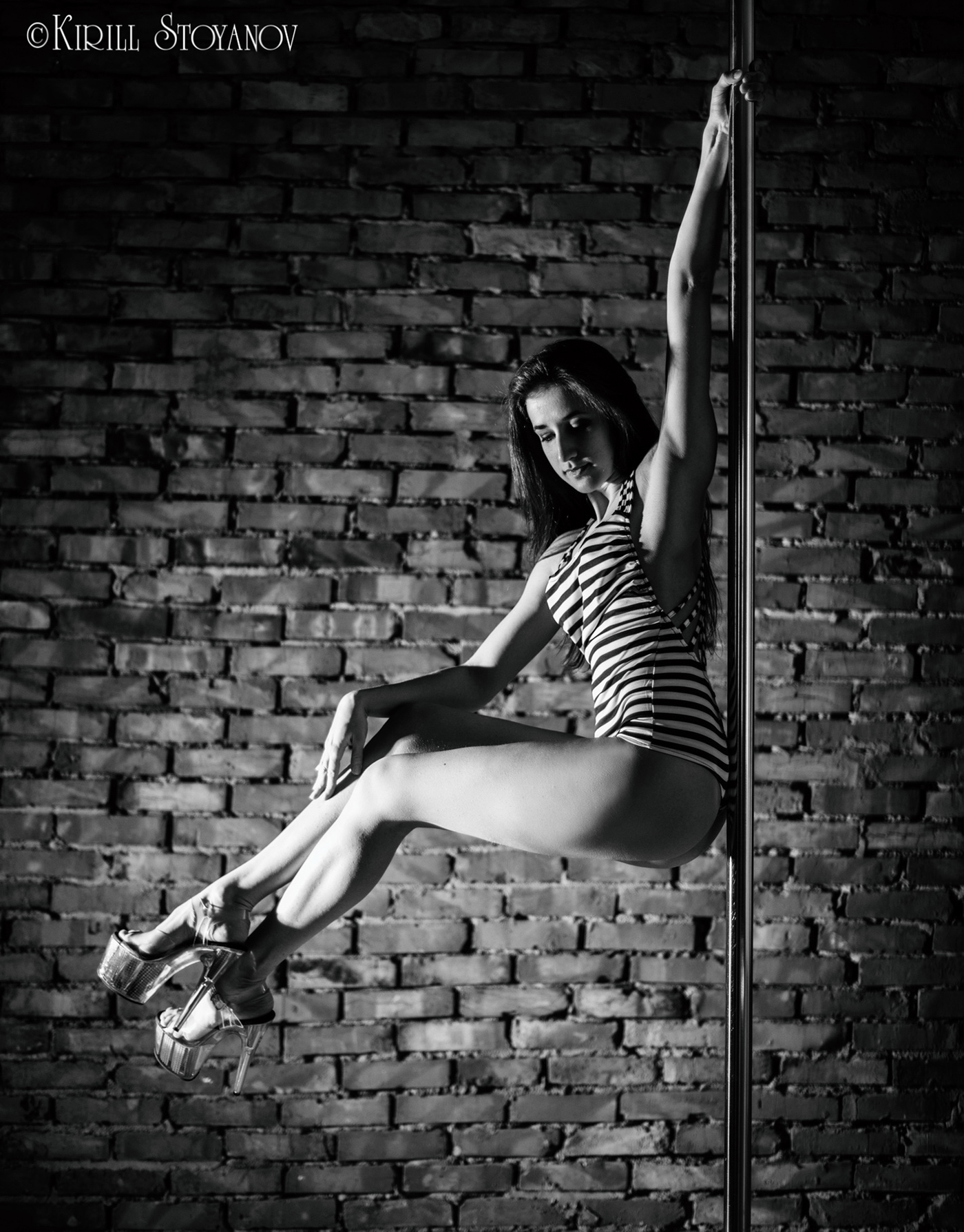 Pole DANCE   pole dance sport girl bw Kirill Stoyanov