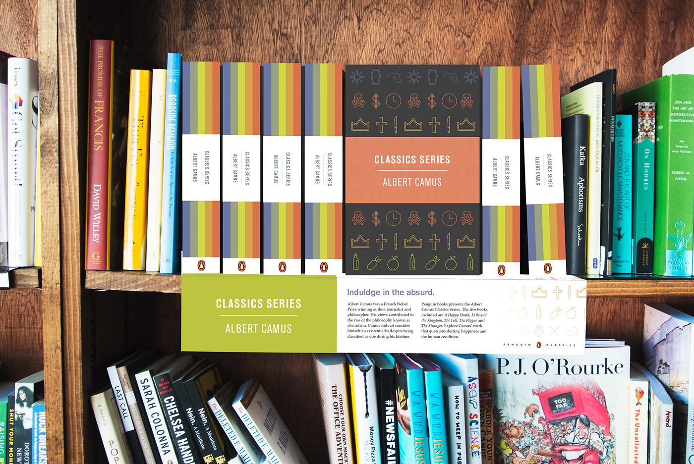 book covers albert camus Absurd pattern vector Harmony print penguin series poster shelf talker Promotion