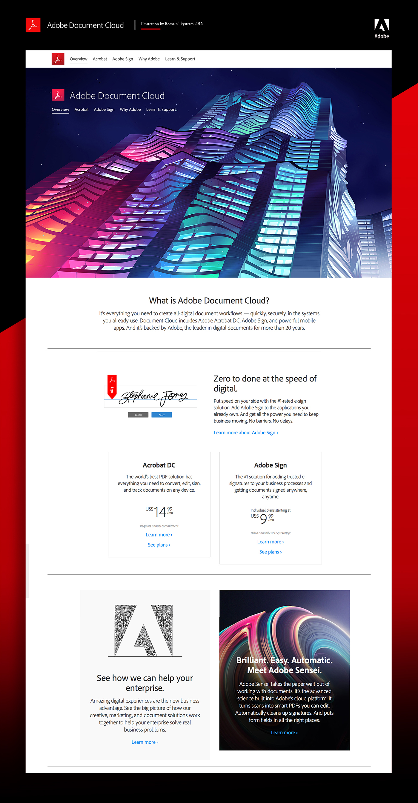 adobe cloud document colorfull skycrapper building spruce New York city neon