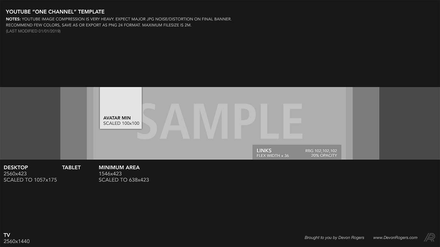 Youtube Banner Size Template