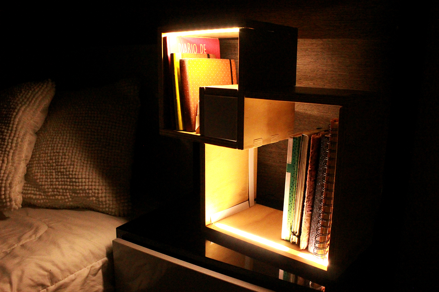 Lamp light wood product acrylic decoration design led cuadrado square