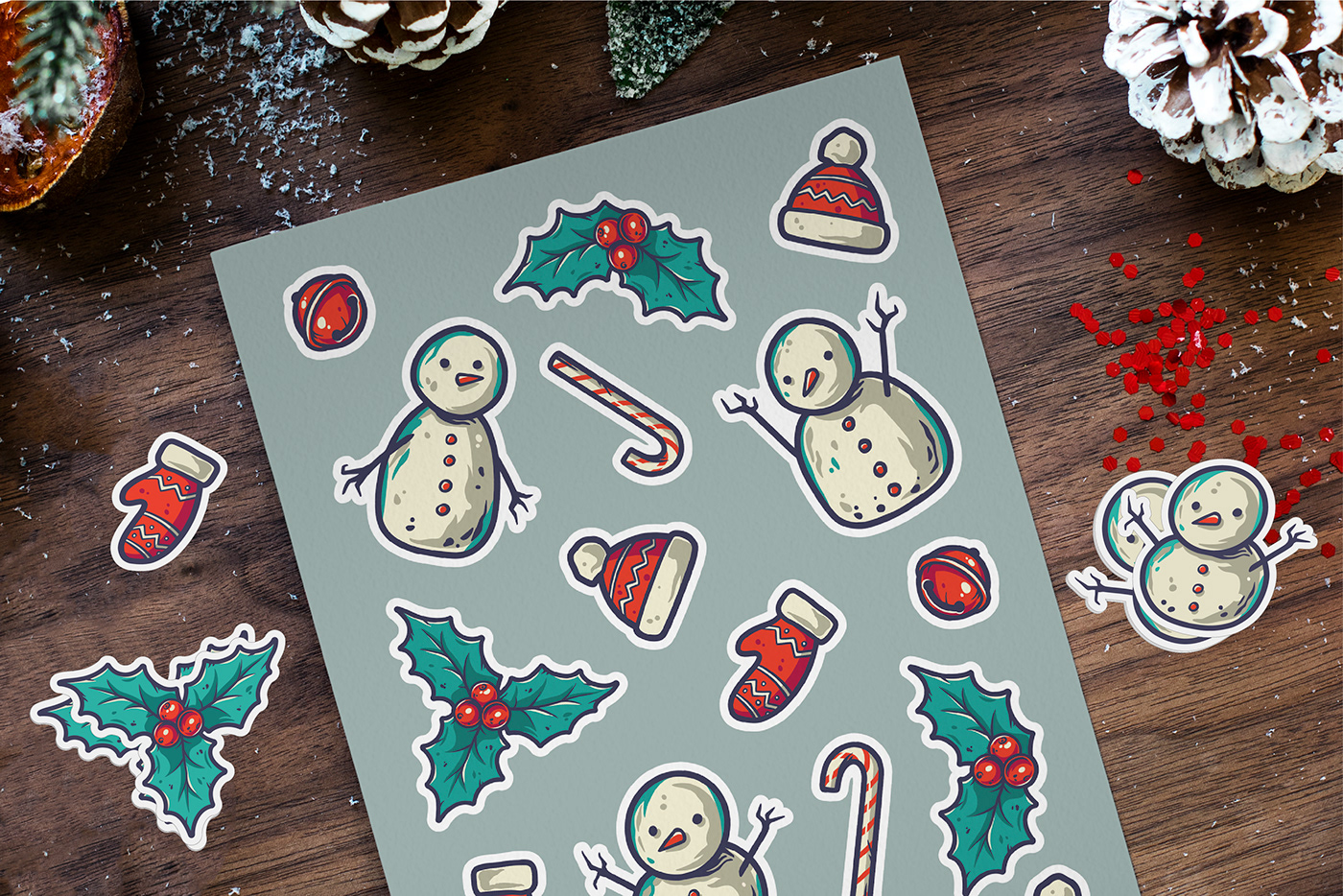 Vector Christmas sticker pack. Perfect for kids