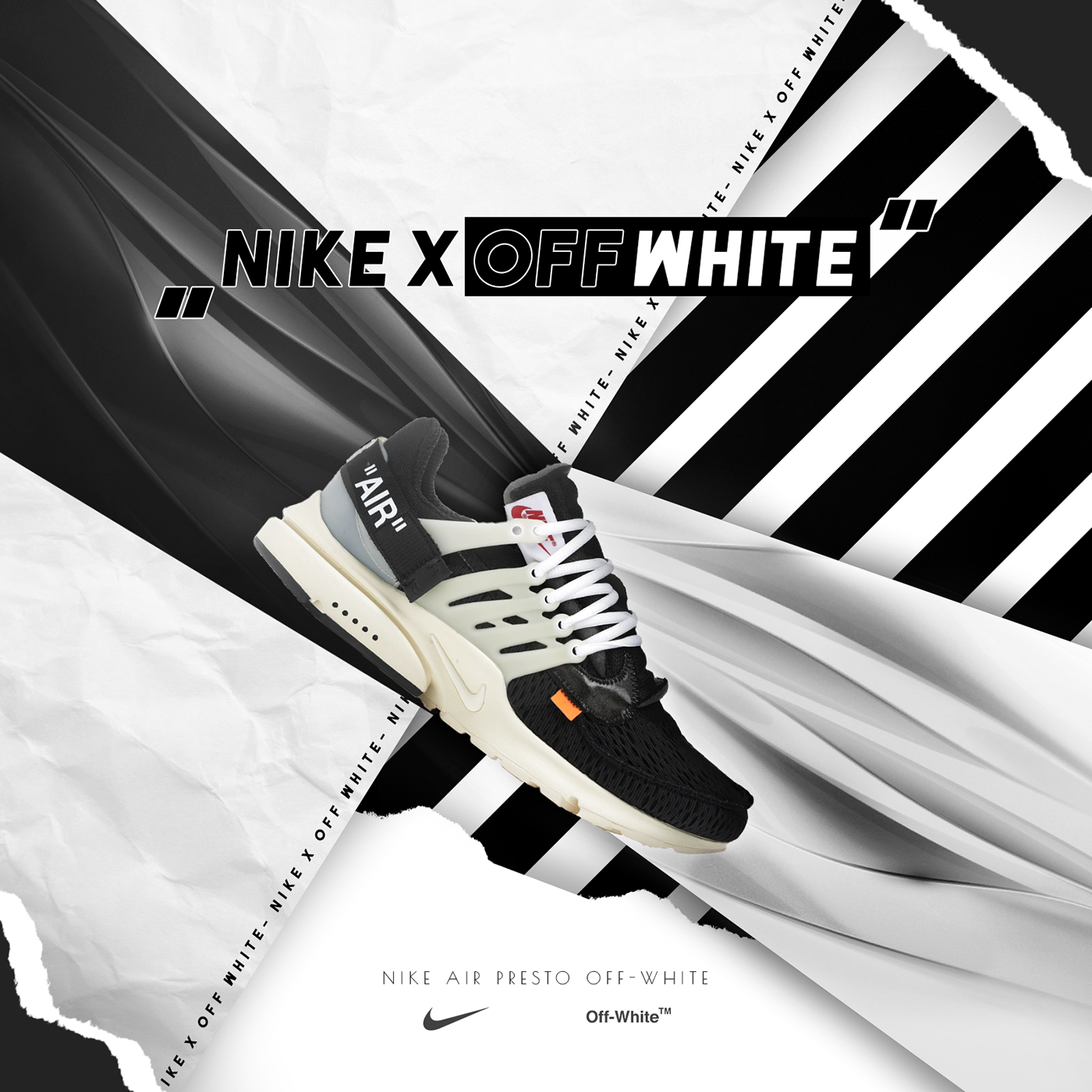 graphic design  Nike off white offwhite photoshop poster shoes sneakers sport