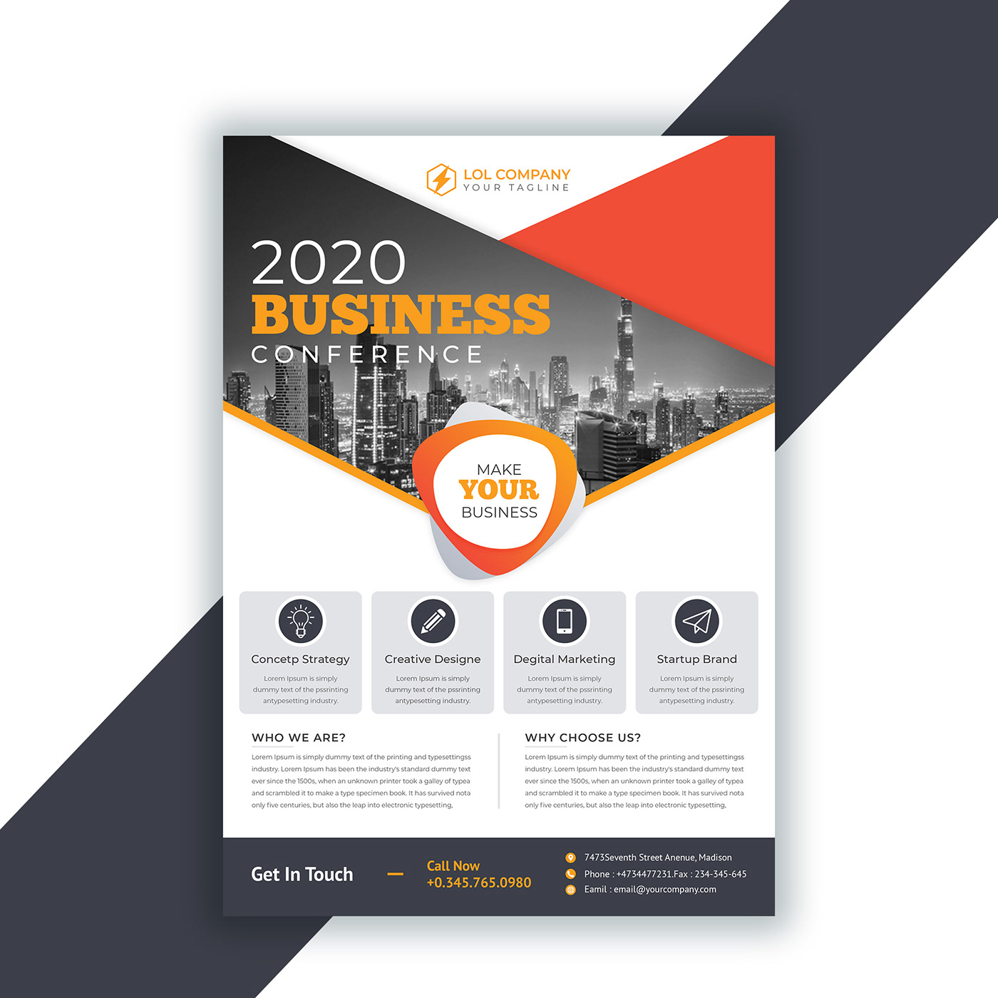 Business Conference Flyer Template on Behance Throughout Business Flyer Templates Free Printable