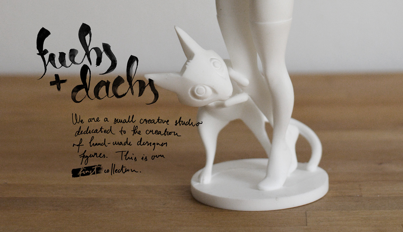figure plastic Character FOX badger girl alien granny Hipster handmade Babushka 3D White Cat studio
