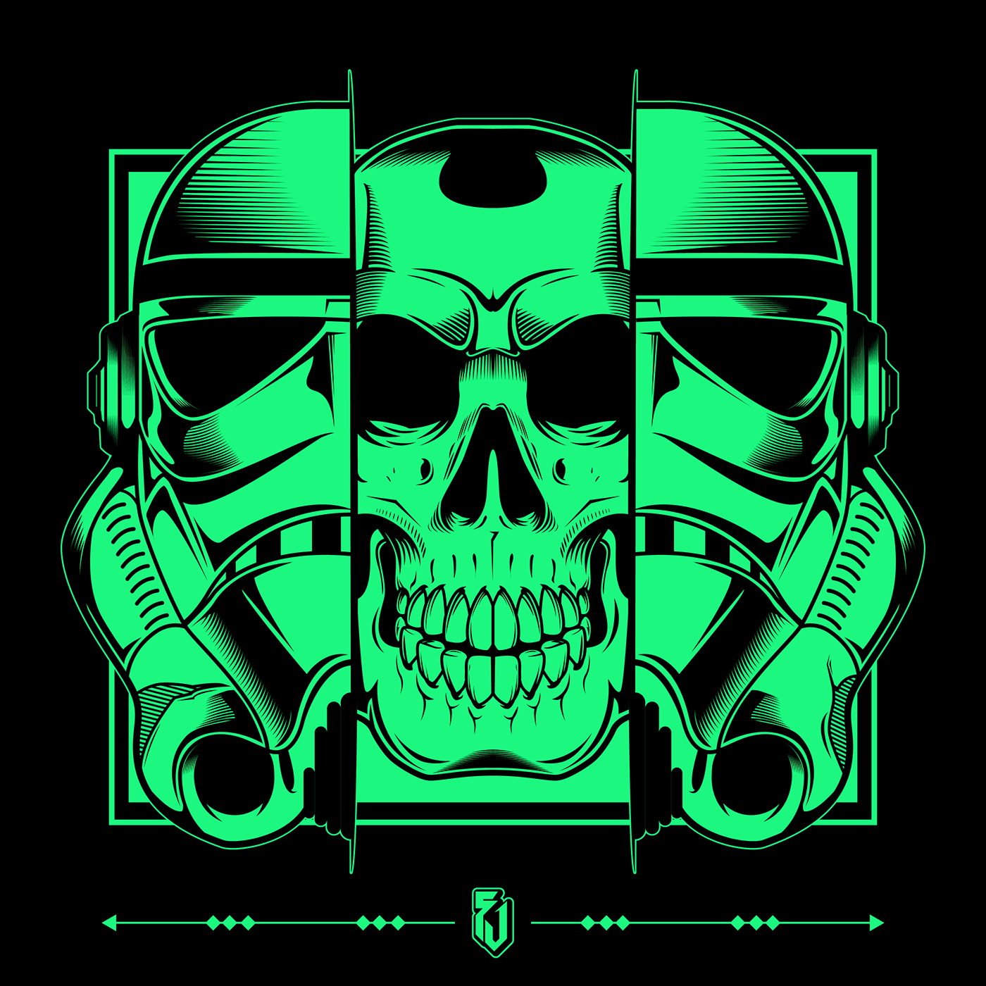 Adobe Portfolio Starwars vector inking skulls storm stormtrooper Empire dig...
