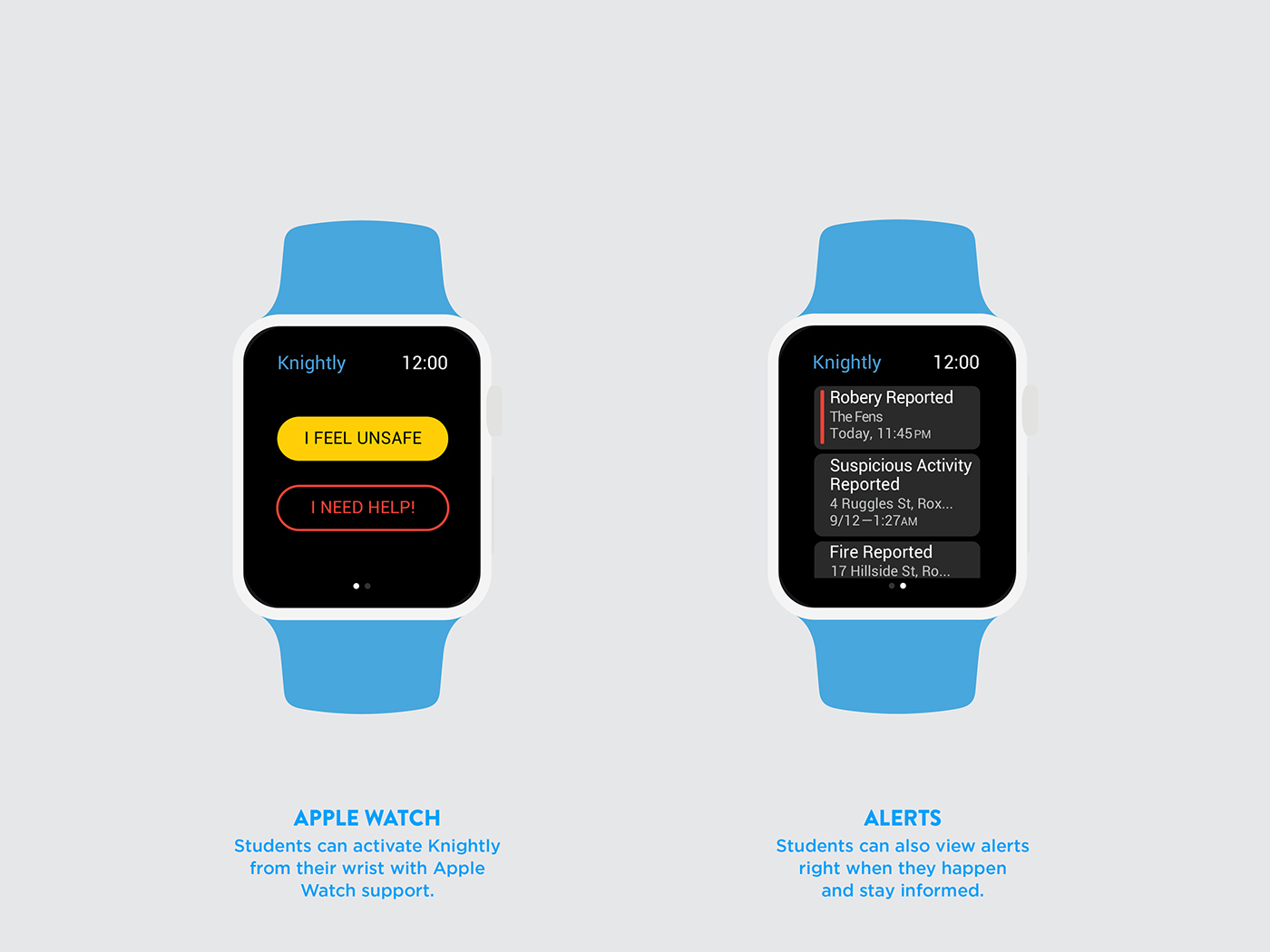 safety app UI ux Personal Safety student Students college police public safety apple watch iphone ios