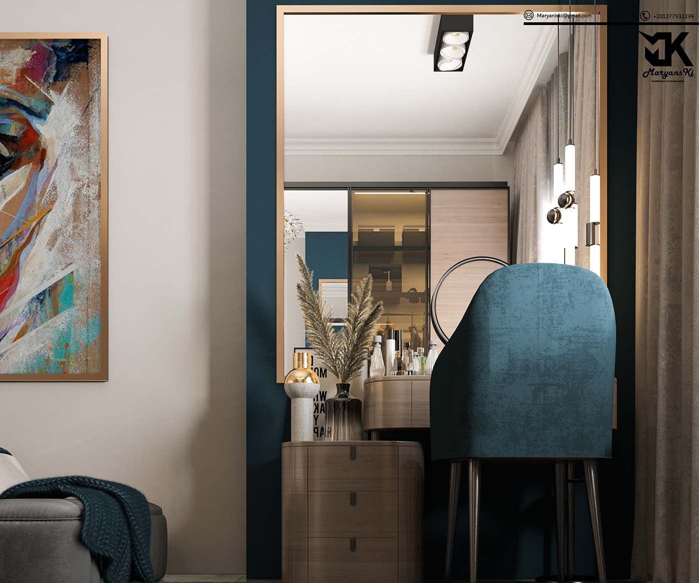 3D 3ds max architecture bedroom design design Interior modern Render visualization vray