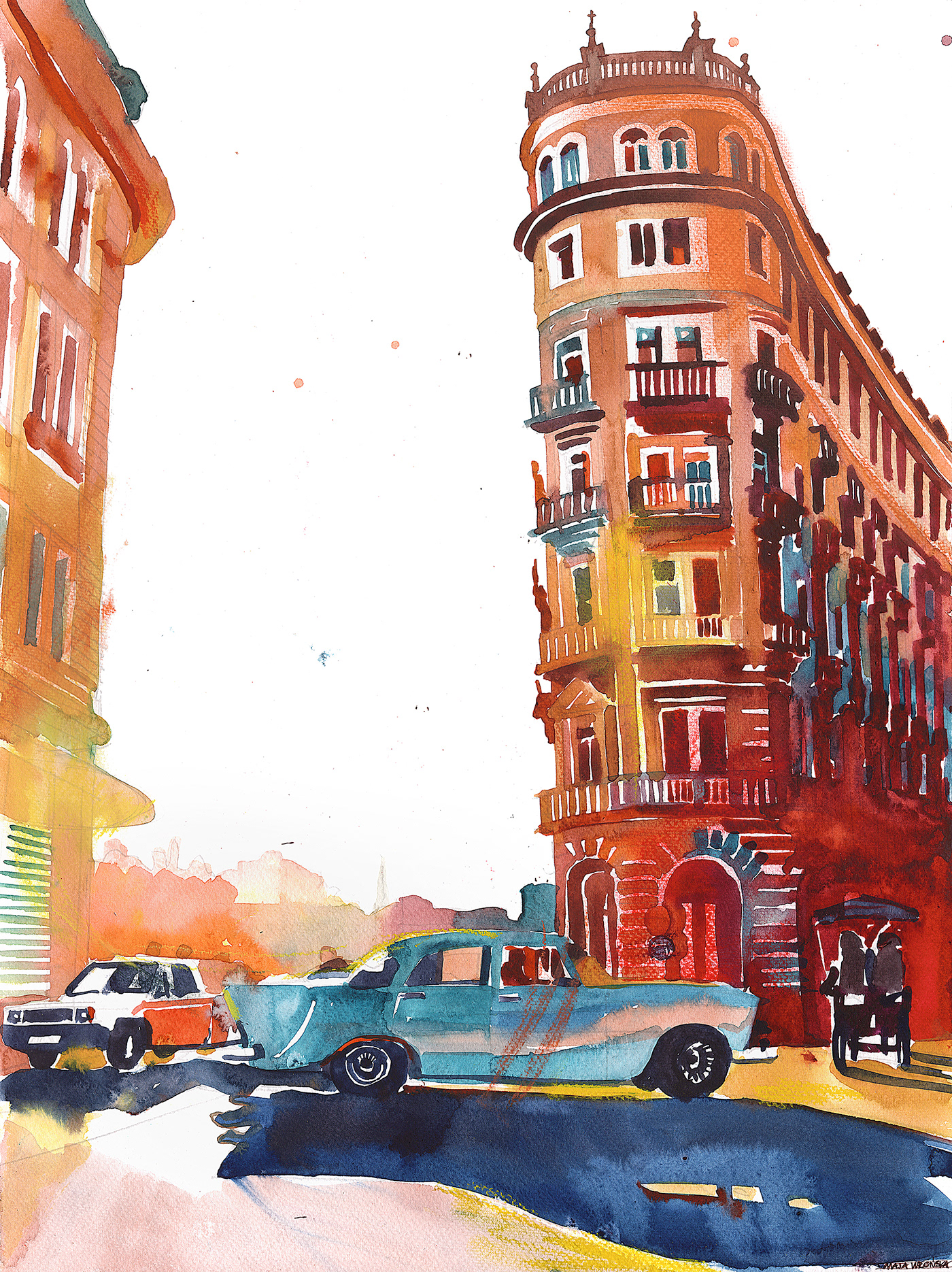 architecture city ILLUSTRATION  painting   sketch watercolor