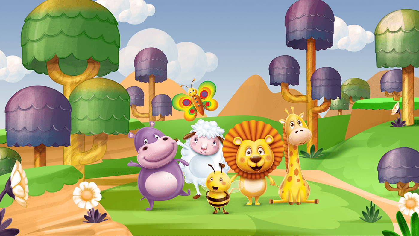 animacion 3d animals 3d animation 3d baby animals Character 3D jiraffe kids lion pesonajes 3d
