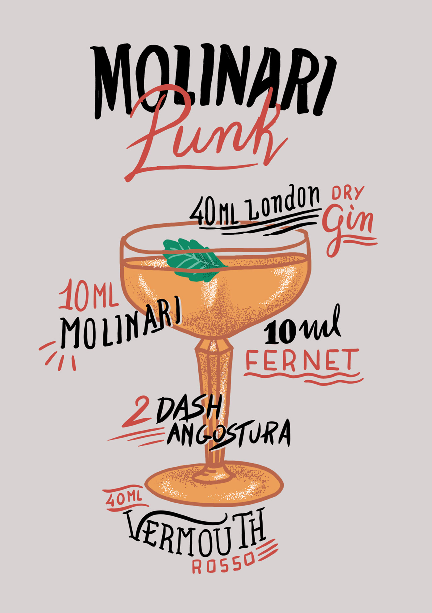 cocktail design drink editorial ILLUSTRATION  infographic menu recipe lettering typography  
