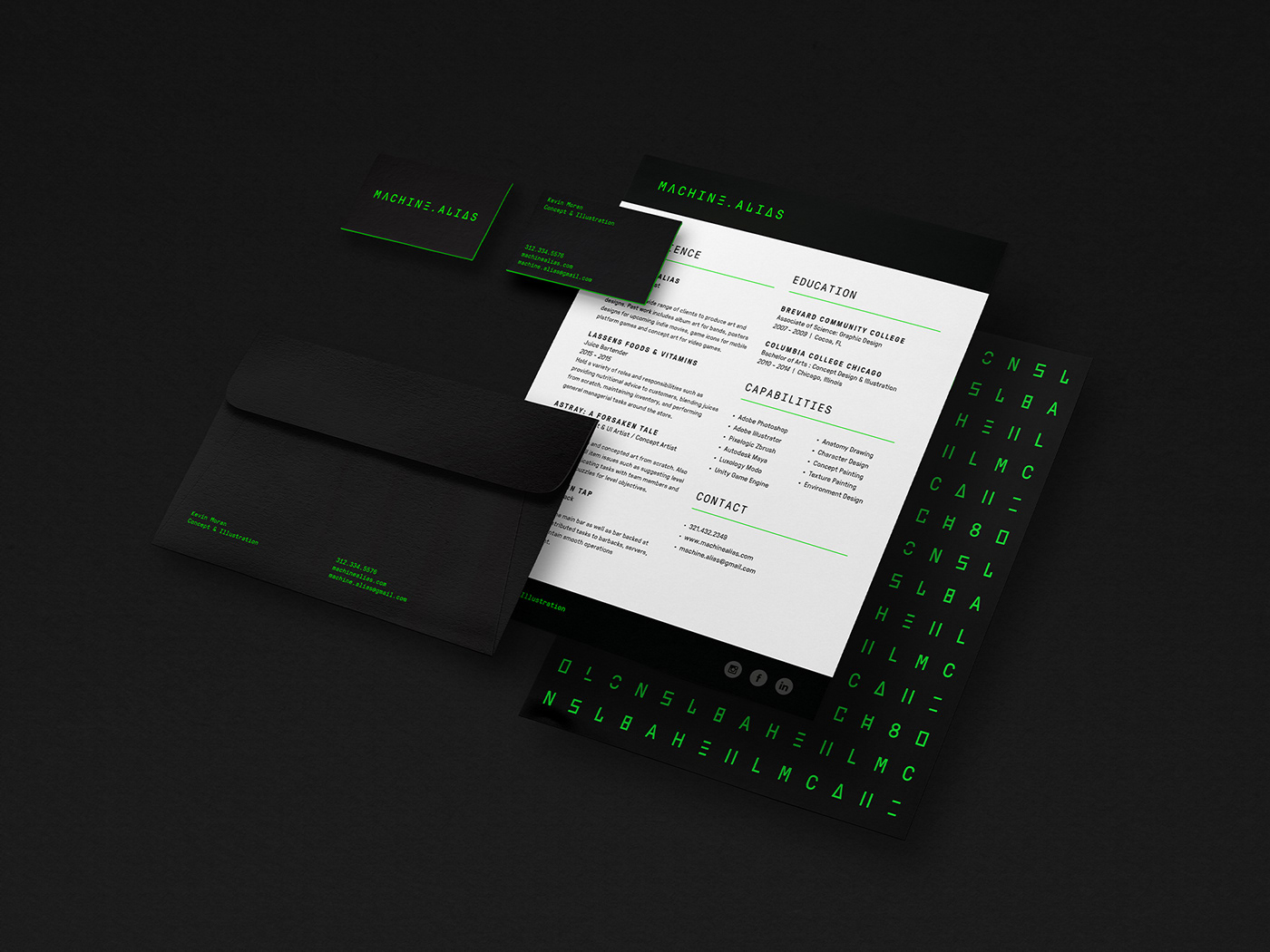graphic design  branding  green black