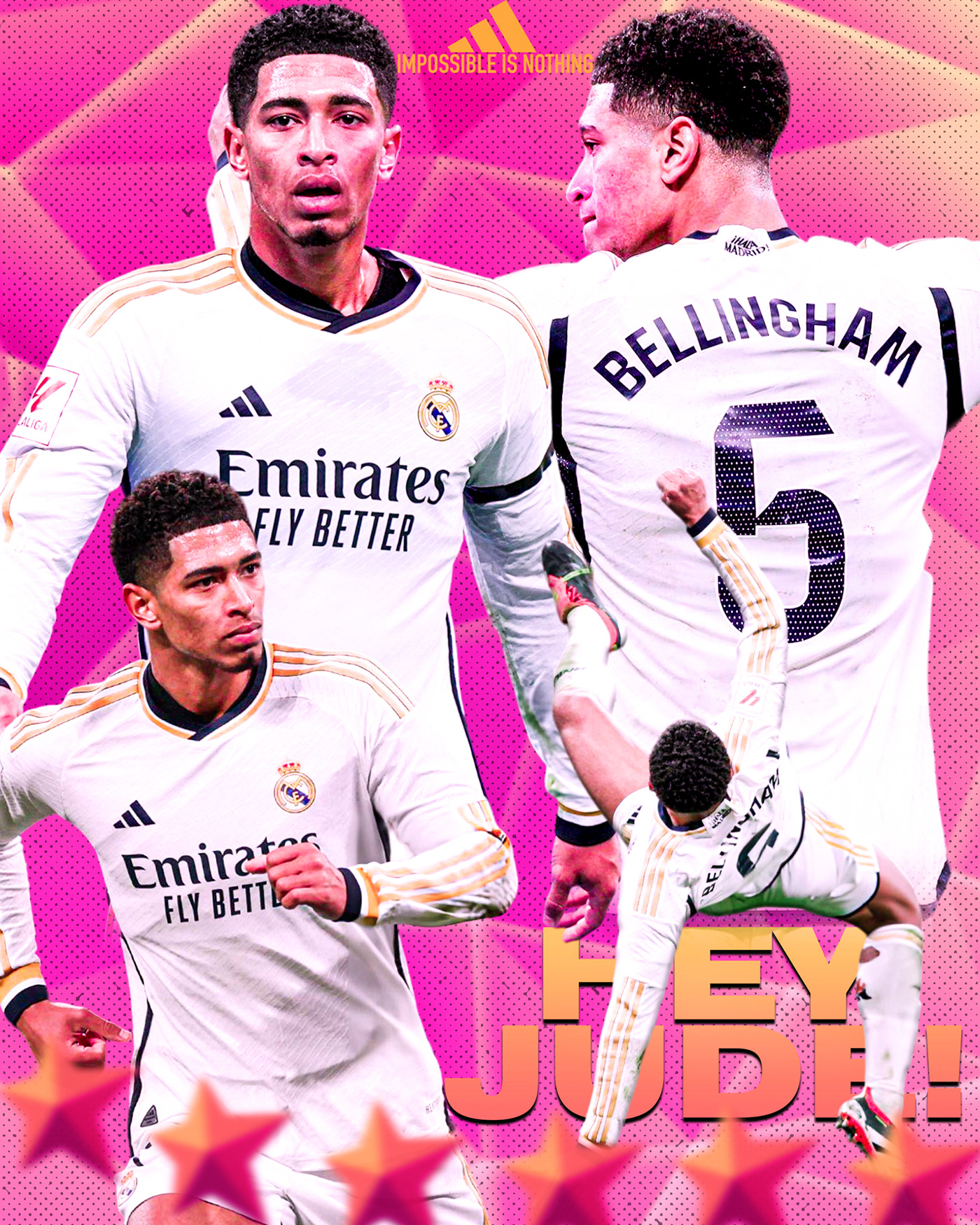 Jude Bellingham Real Madrid graphic design  Sports Design football soccer football design photoshop SMSports Addidas