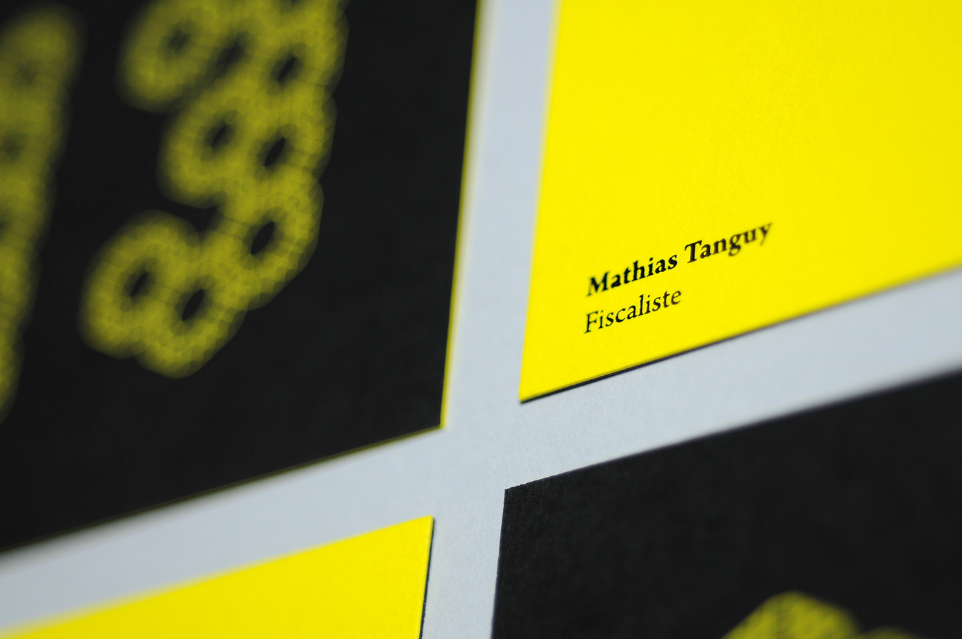 Foil Blocking yellow hot stamping duplex visual identity