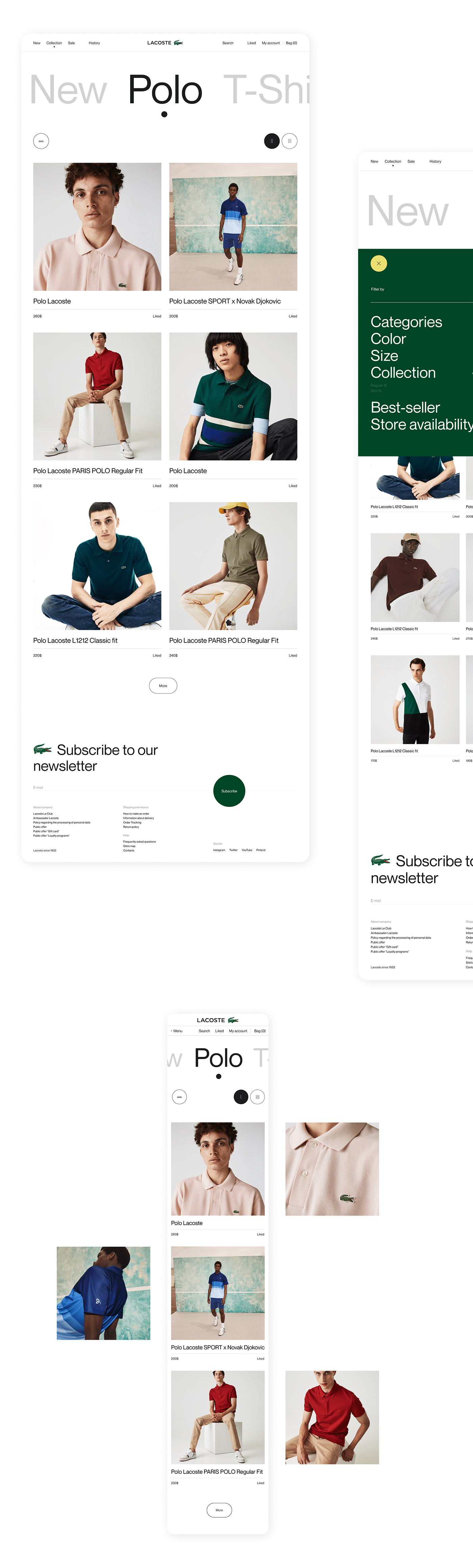 concept Ecommerce Fashion  Figma redesign UI UI/UX ux Website lacoste
