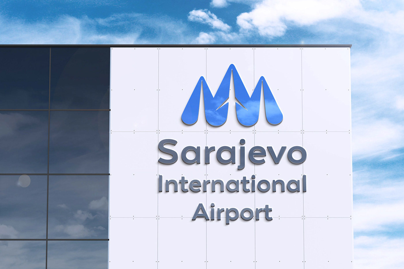 Branding Visual Identity Logo Sarajevo International Airport - Wall Logo 2
