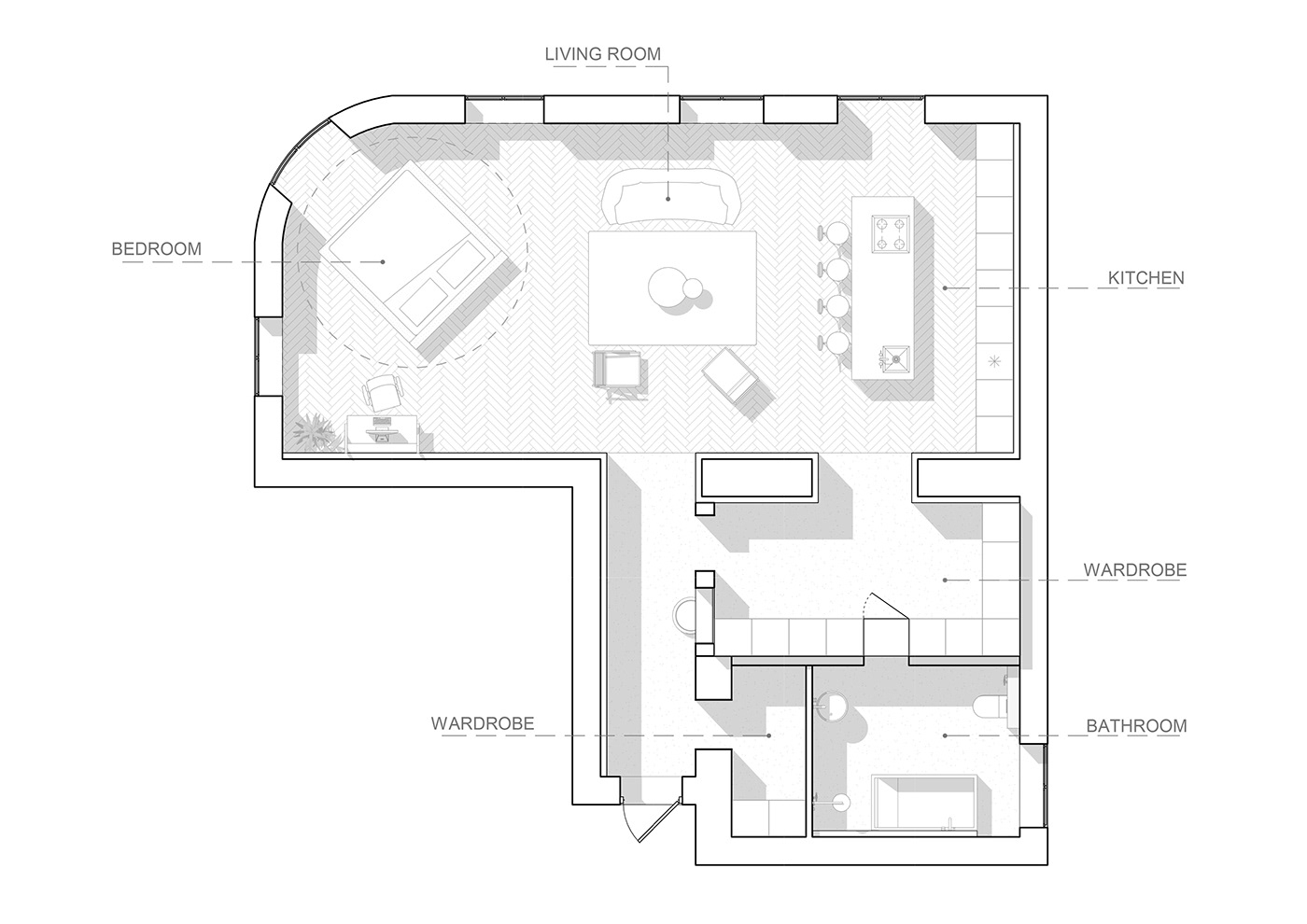 apartment apartment design architecture design Interior LOFT Minimalism Modern Design onemoreburo restavration