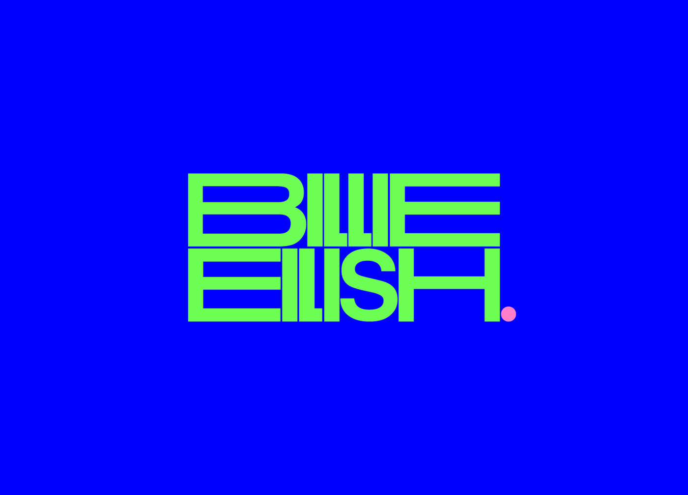 Billie Billie Eilish blue font green lettering Lyrics song Typeface typography  