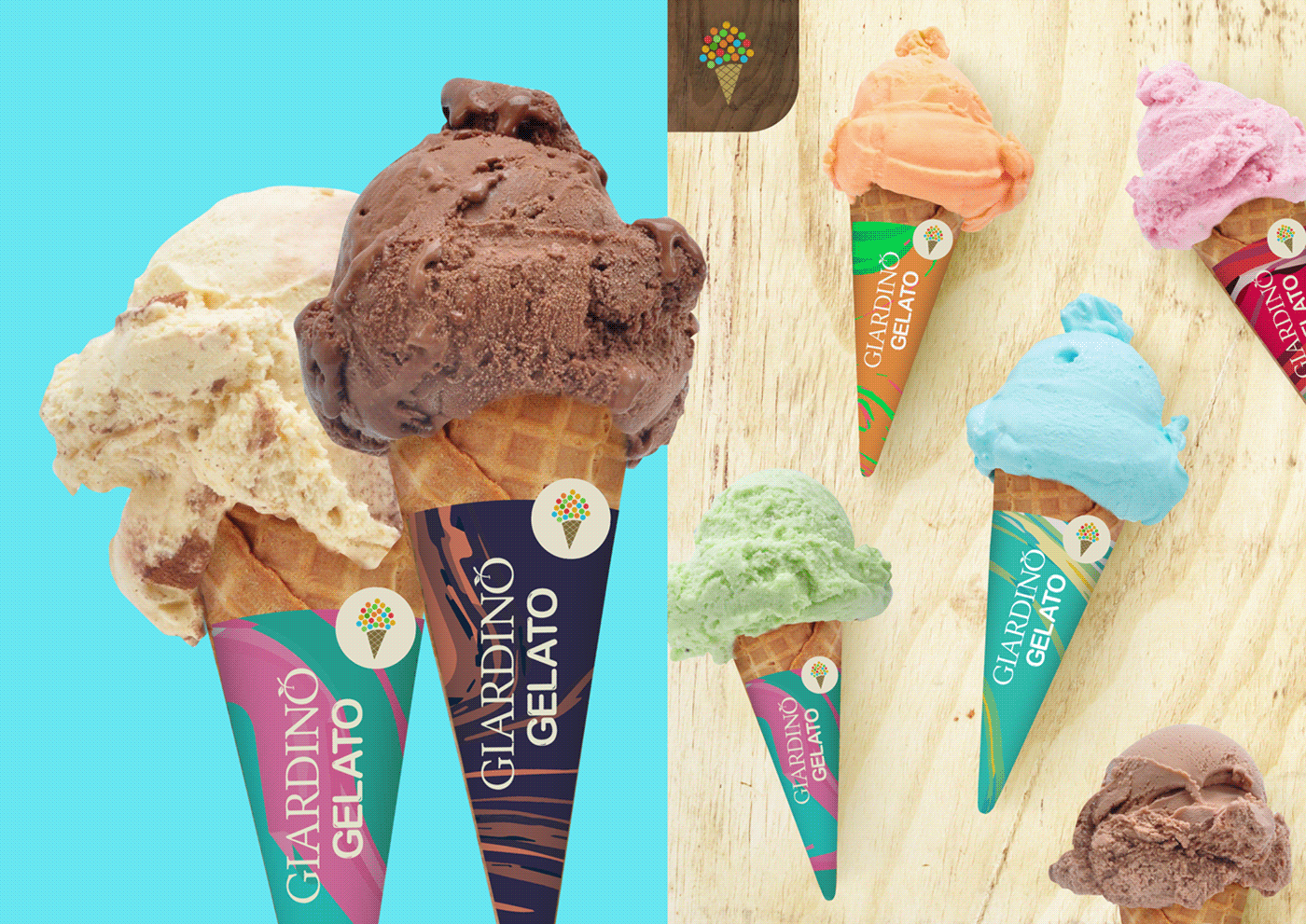 desserts dessert ice cream brand identity logo showcase look and feel banner marc ruiz Gelato