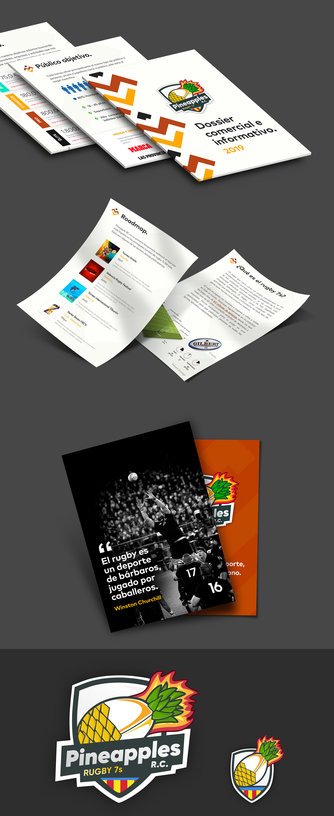 dossier brochure Comercial brochure comercial dossier Rugby rugby comercial rugby dossier pineapples rugby