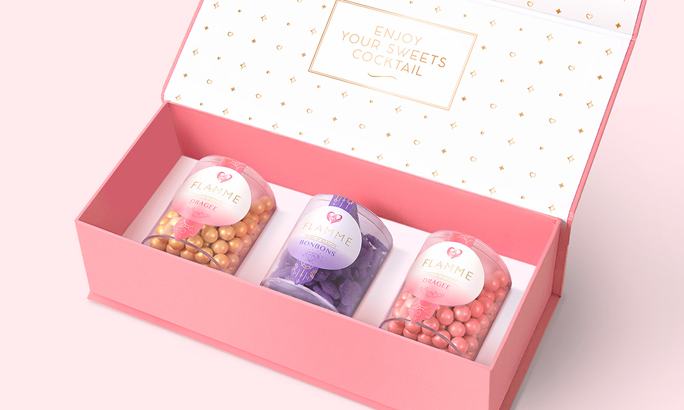 Sweets box abstraction gift Minimalism pink