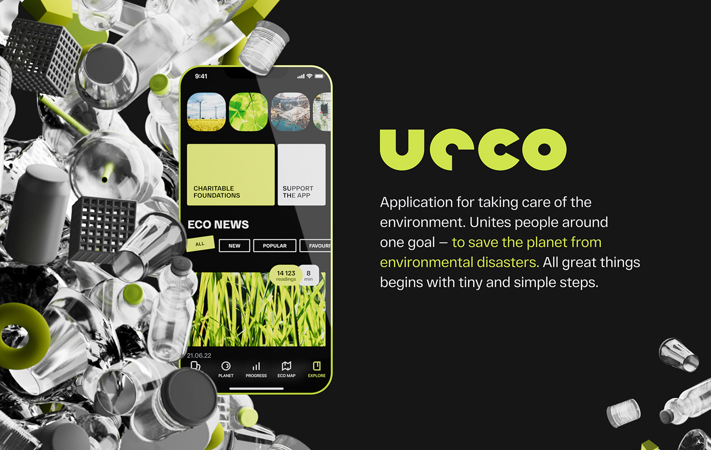 UI ux wnblrozov c4d Mobile app UECO