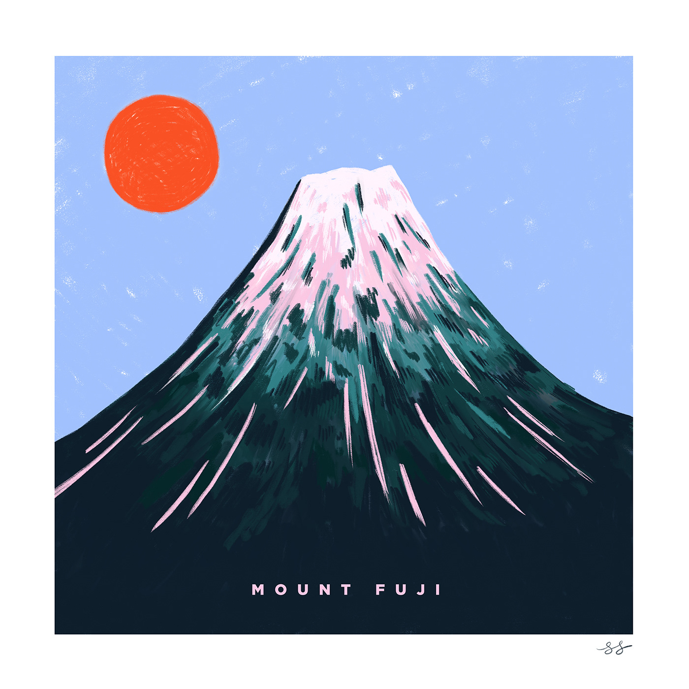 ipad pro iPad Procreate ILLUSTRATION  japan Mount Fuji fuji mountain Landscape painting  