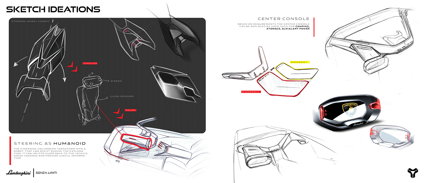 3D automotive   car design concept car interior design  lamborghini Render sketch suv Transportation Design