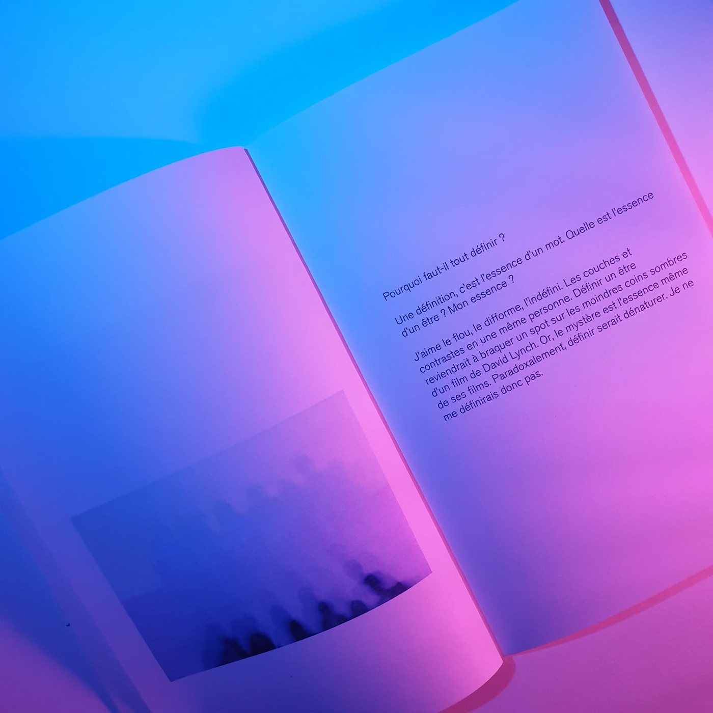 Bookbinding Photography  self-reflection essay Autobiography edition neon lights