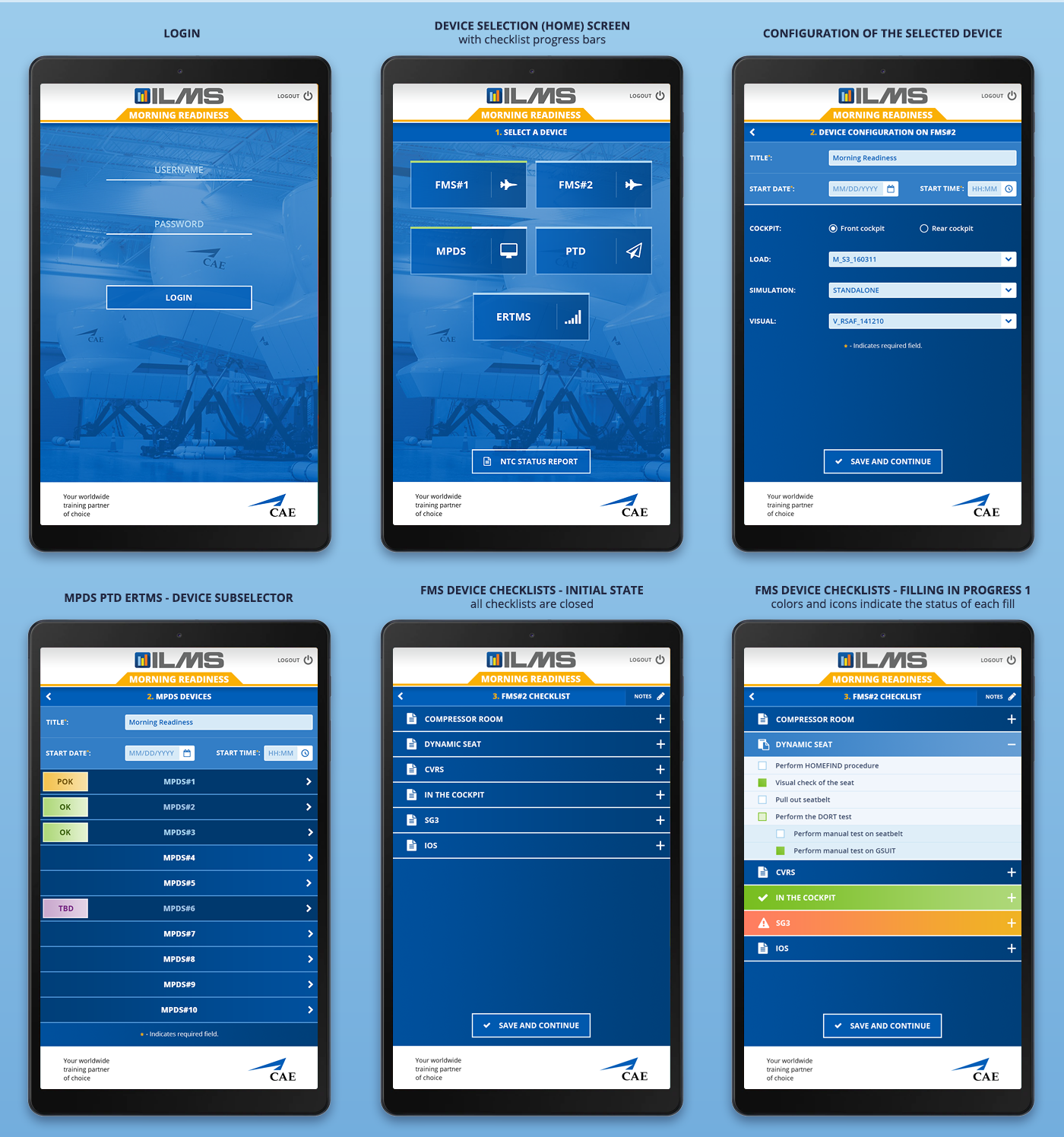 maintenance product design  simulator tablet UI ux checklist
