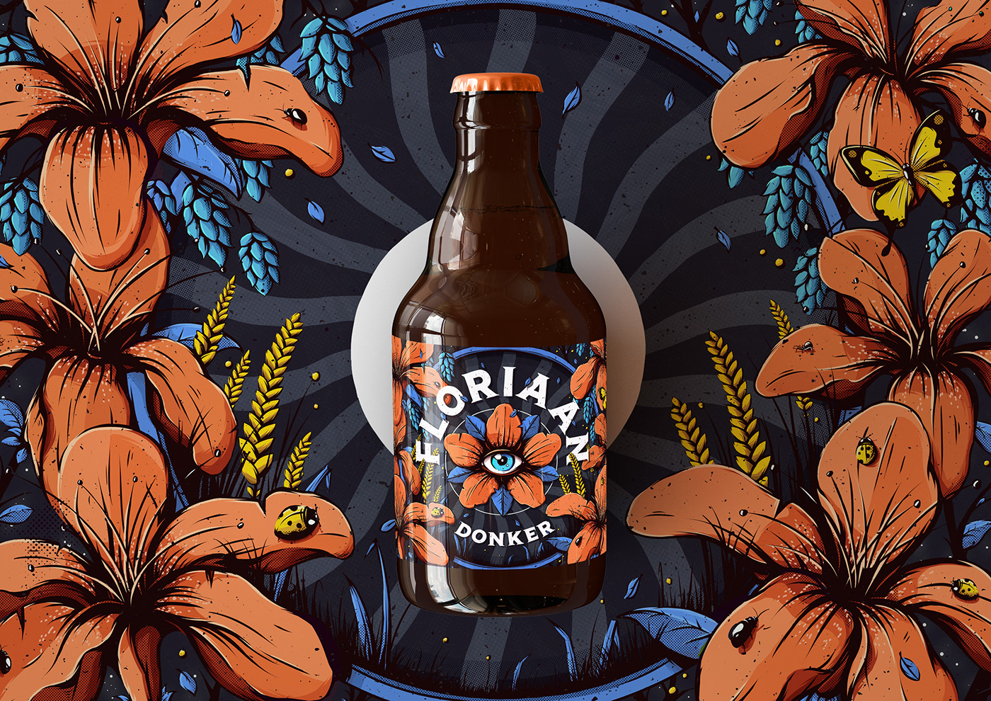 beer label Packaging ILLUSTRATION  hippie flowerpower Nature psychedelic poster Jonas Devacht