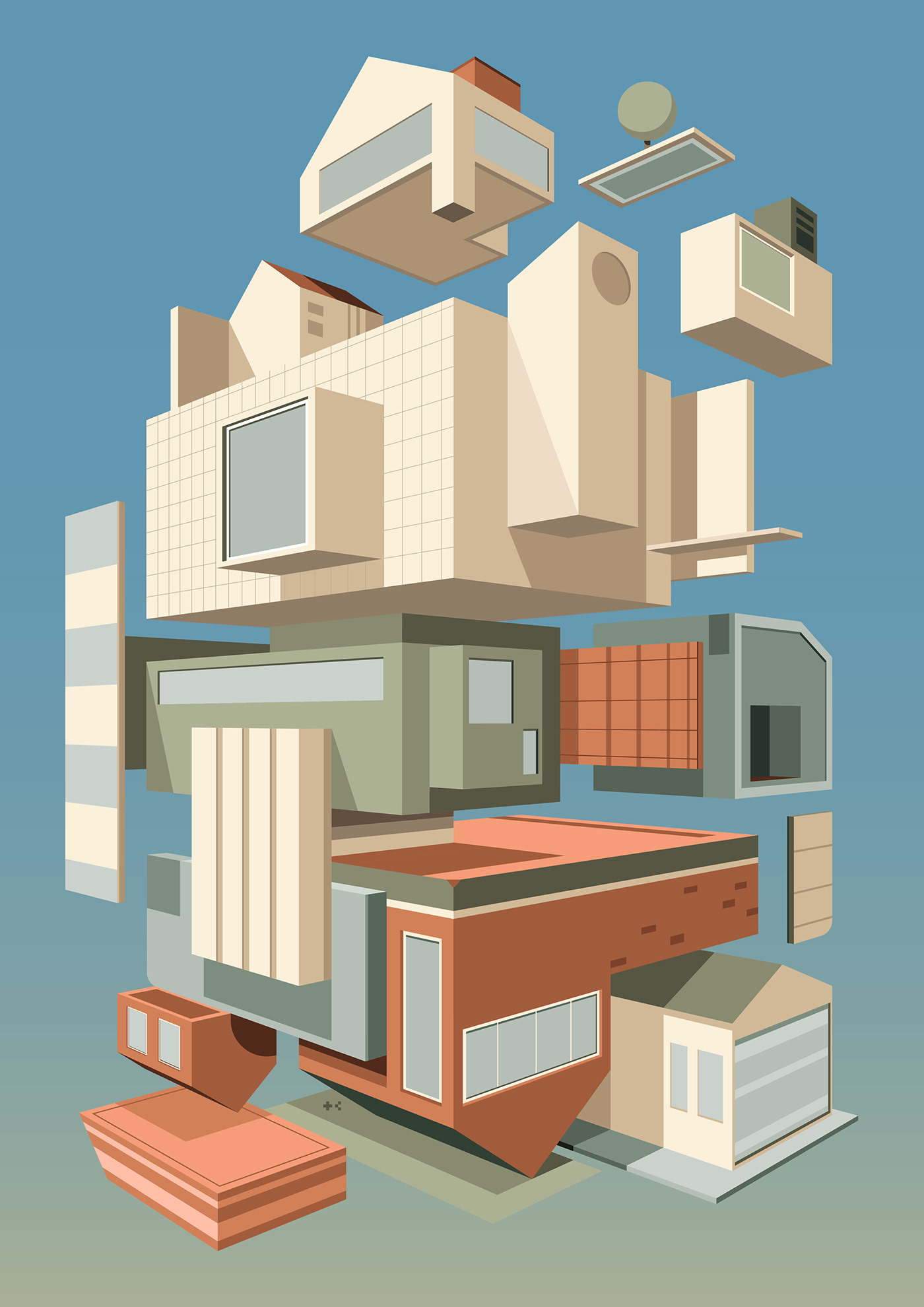 architecture building ethereum house indonesia Isometric metaverse nft Perspective vector