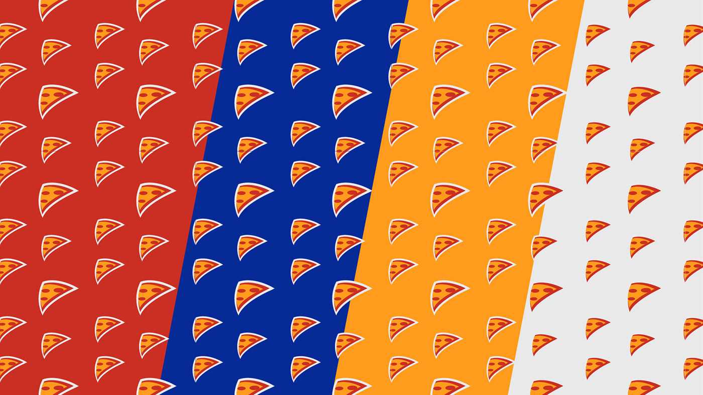 Logotipo identidade visual branding  Ilustração pizzaria Pizza Social media post vermelho AZUL pattern