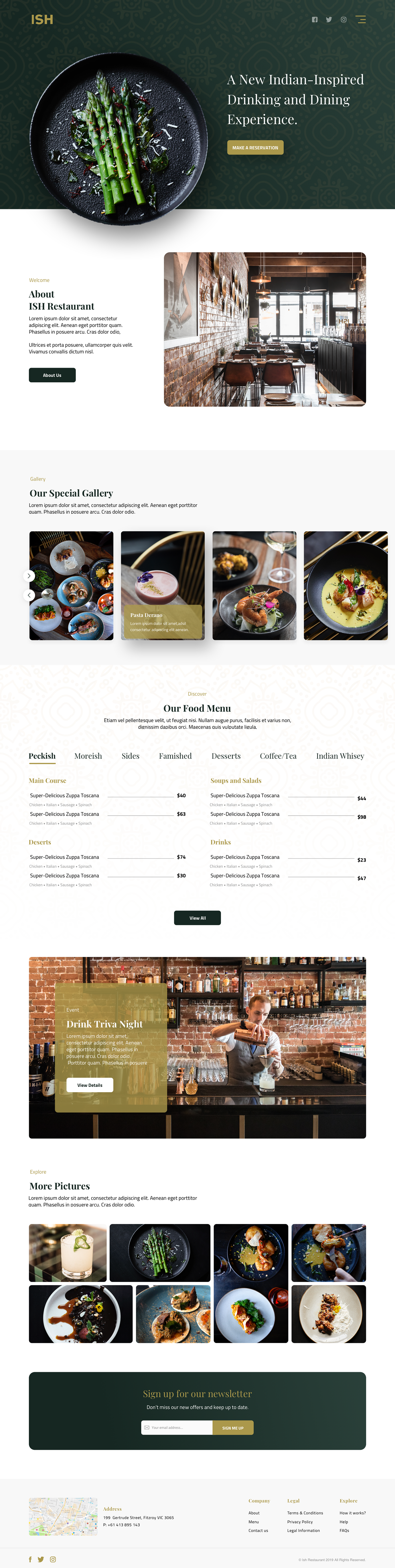 restaurant interaction Food  landing page Website webpage Web UI ux animation 