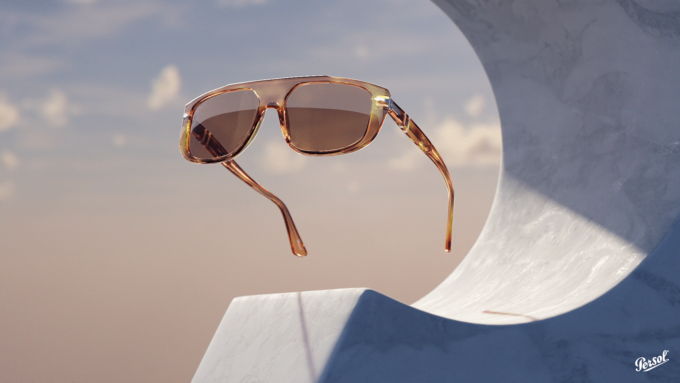 animation  cinema4d design Fashion  houdini motion graphics  persol redshift Sunglasses