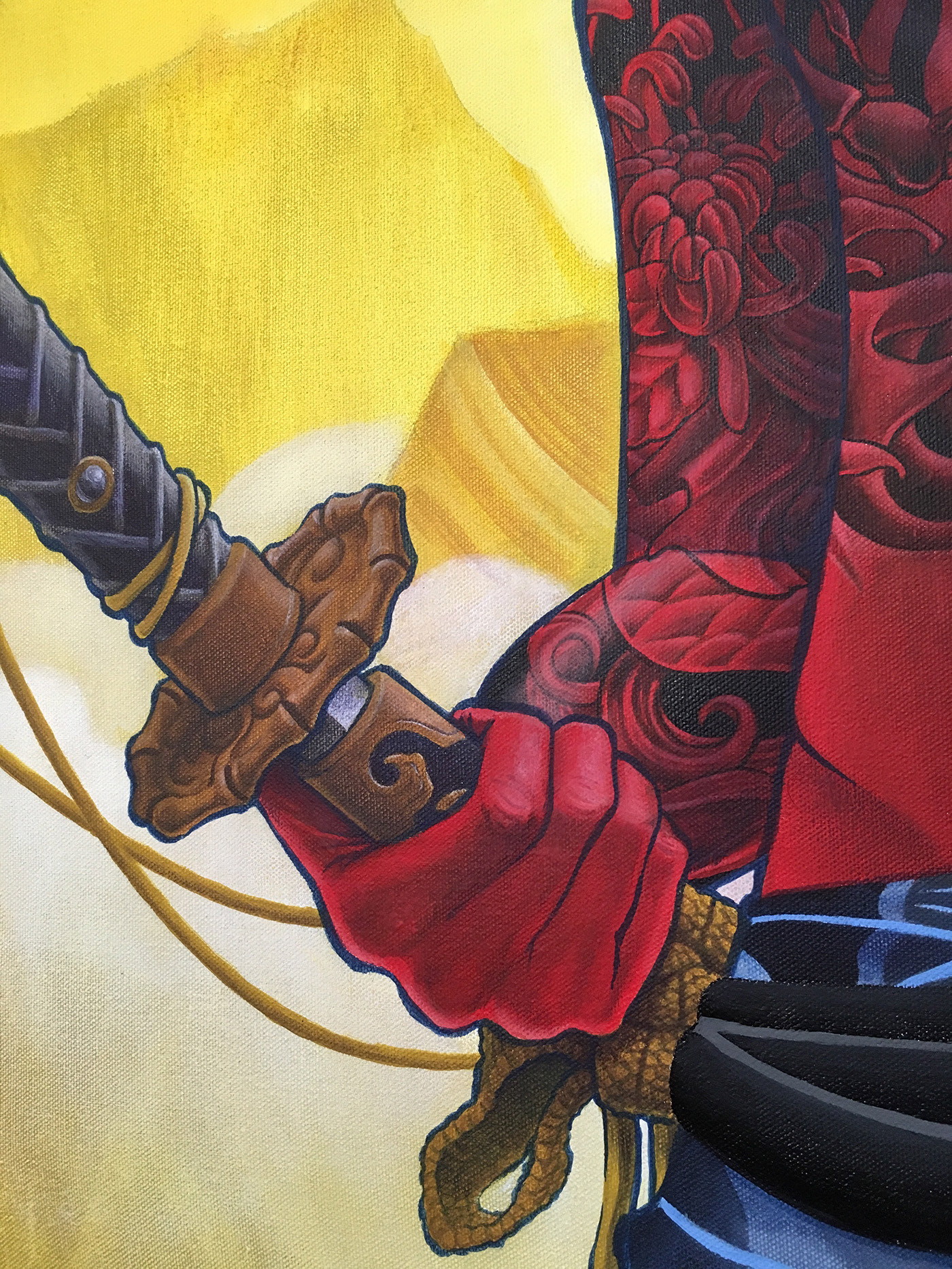 samurai japan painting   red yellow blue Sword bape abathingape tattoo