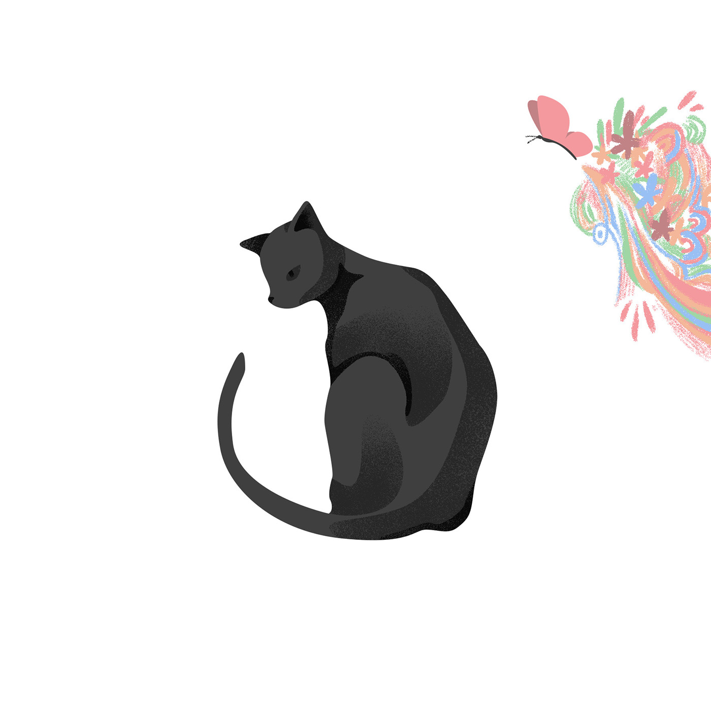 ILLUSTRATION  digital Cat doodle art