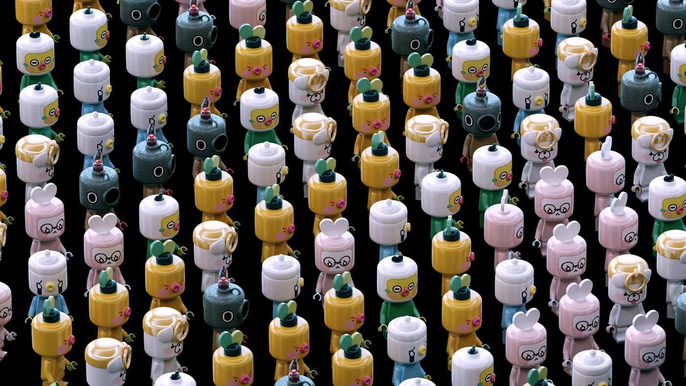 3D characters cinema4d c4d LEGO artwork toy cute motion ILLUSTRATION 
