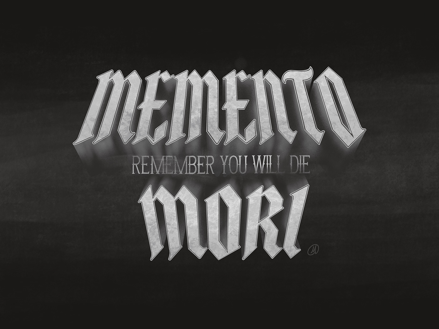lettering memento mori type