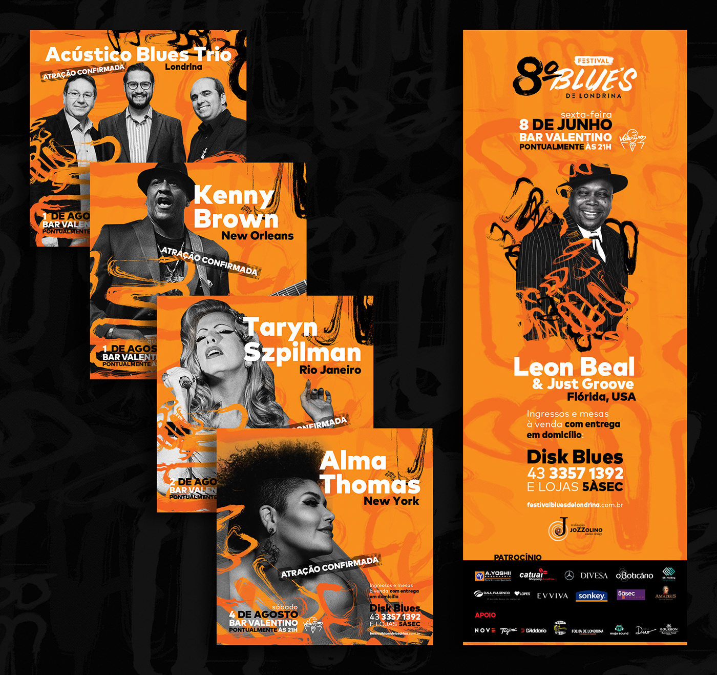 cartaz Redes Sociais e-mail marketing Website Chamada em vídeo comunicação design festival Evento blues