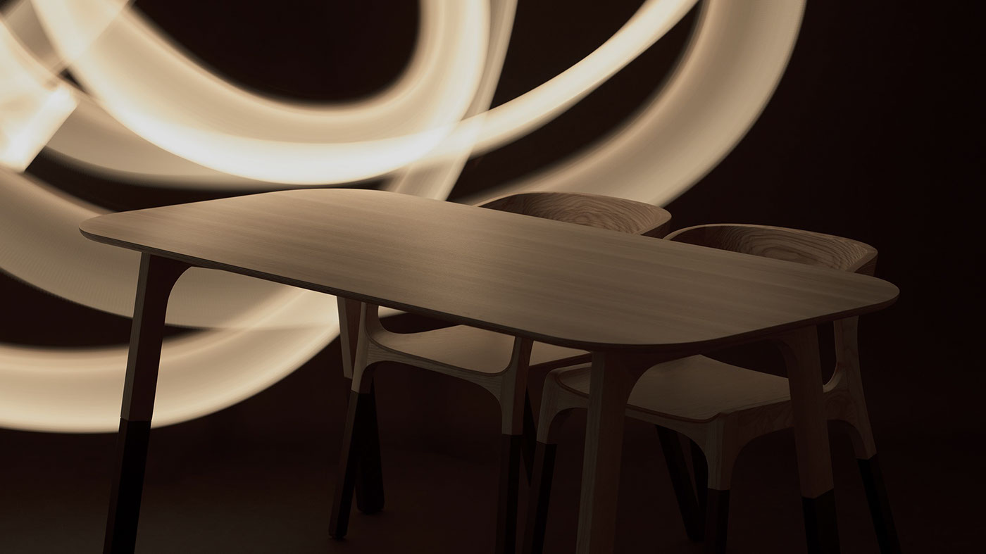 furniture wood minimal brand International alegro Portugal foodcourt Office home confortable holistic Experience design