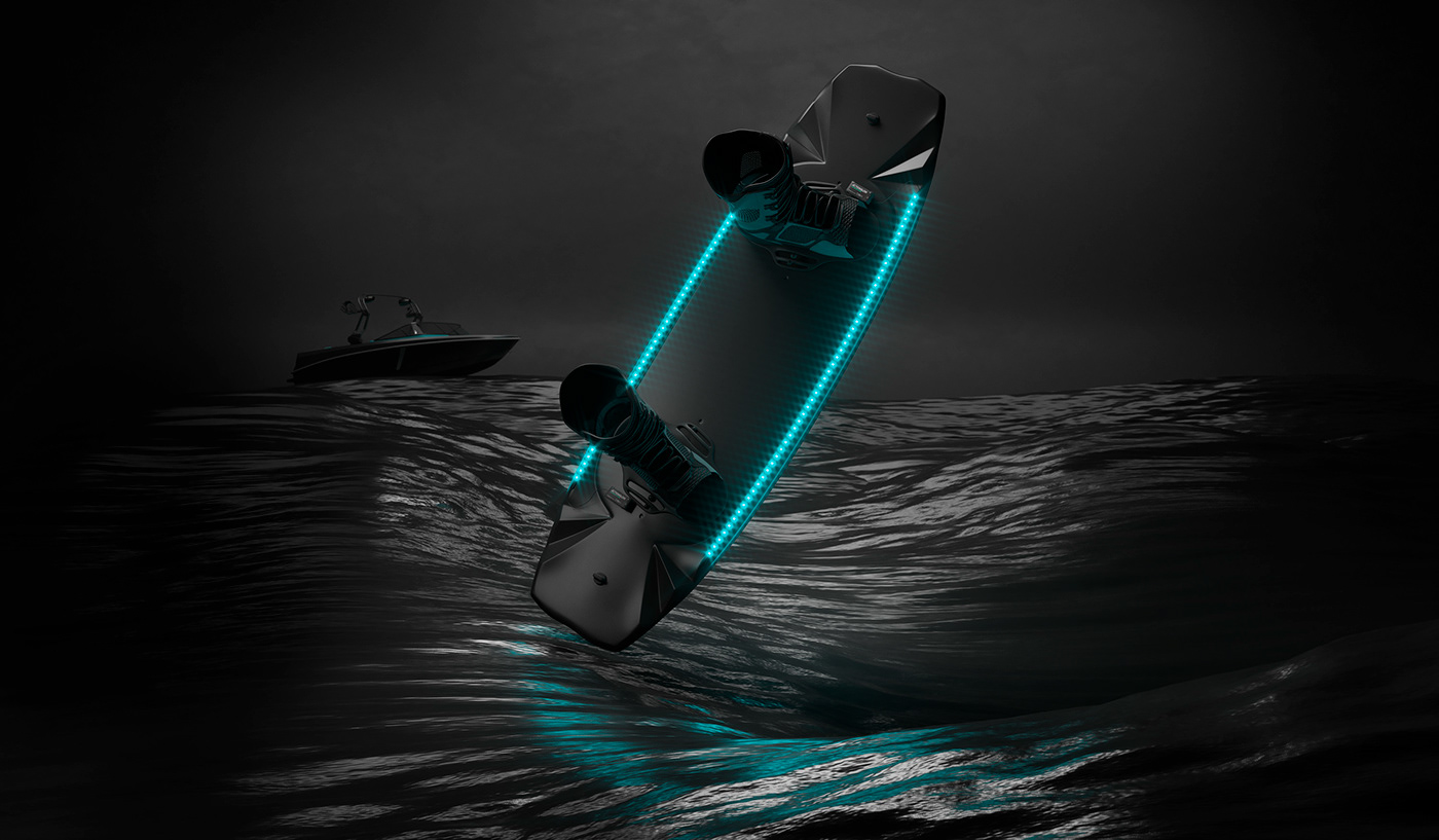360° 3D action sports led lights product renders skateboard snowboard Water Sports
