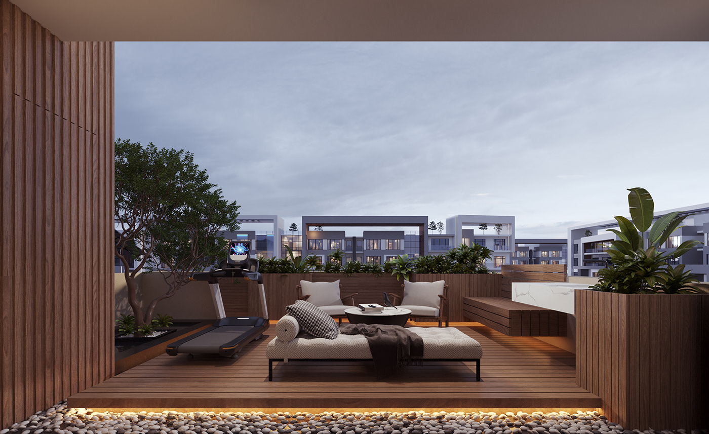 architecture corona render  design exterior interior design  Landscape modern Render residential