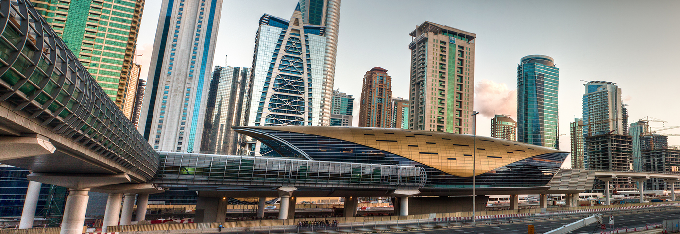 dubai metro metro dubai UAE u.a.e Metro Station Stations cityscape city Urban transportation rail LRT footbridge bridge crossing